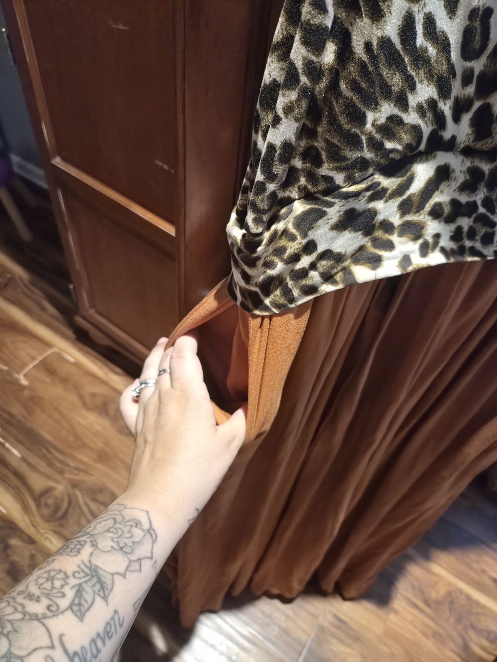 Latched Mama Leopard Print & Mustard Wrap Jumpsuit - Picture 3 of 5